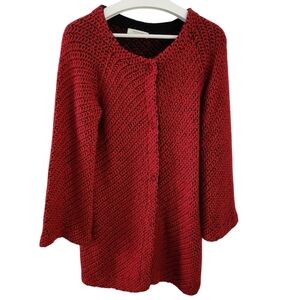 NORTHLAND VICOLO red black knit wool cashmere blend cardigan coat jacket